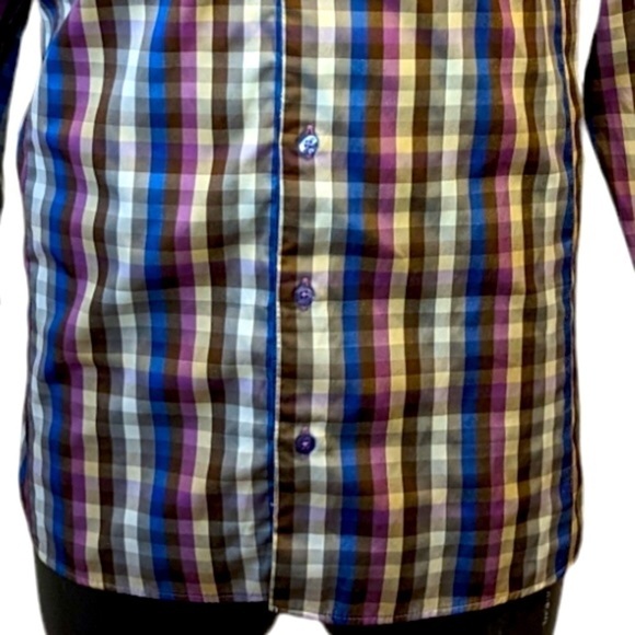 Di Nero multi colour check button front shirt 3XL - Picture 3 of 13